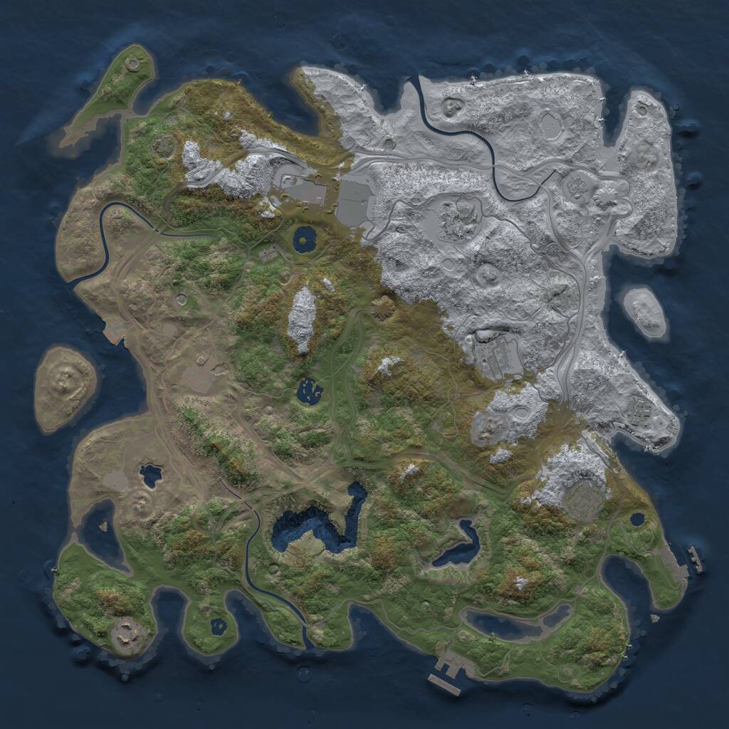 Rust Map: Procedural Map, Size: 4250, Seed: 1729219925, 14 Monuments