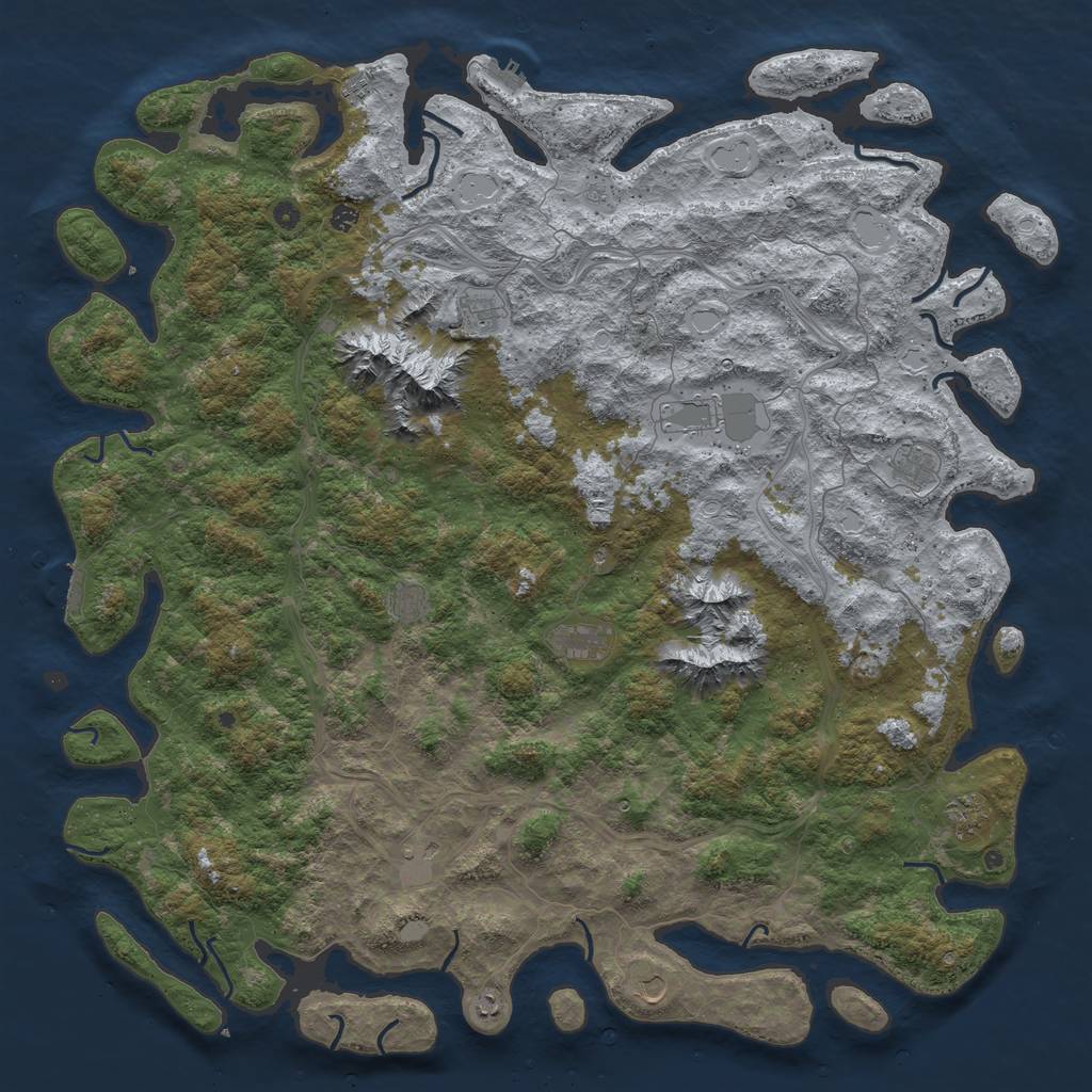 Rust Map: Procedural Map, Size: 6000, Seed: 1375589, 20 Monuments