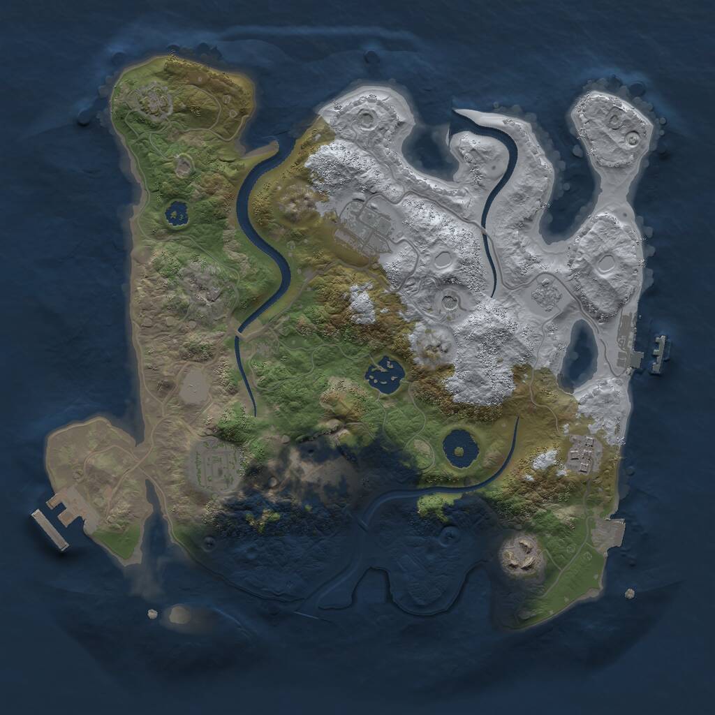 Rust Map: Procedural Map, Size: 3000, Seed: 1432706203, 12 Monuments