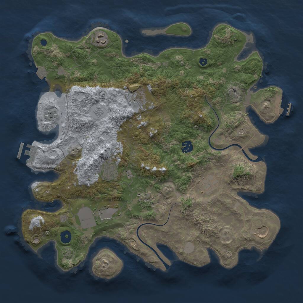 Rust Map: Procedural Map, Size: 3750, Seed: 48775916, 15 Monuments