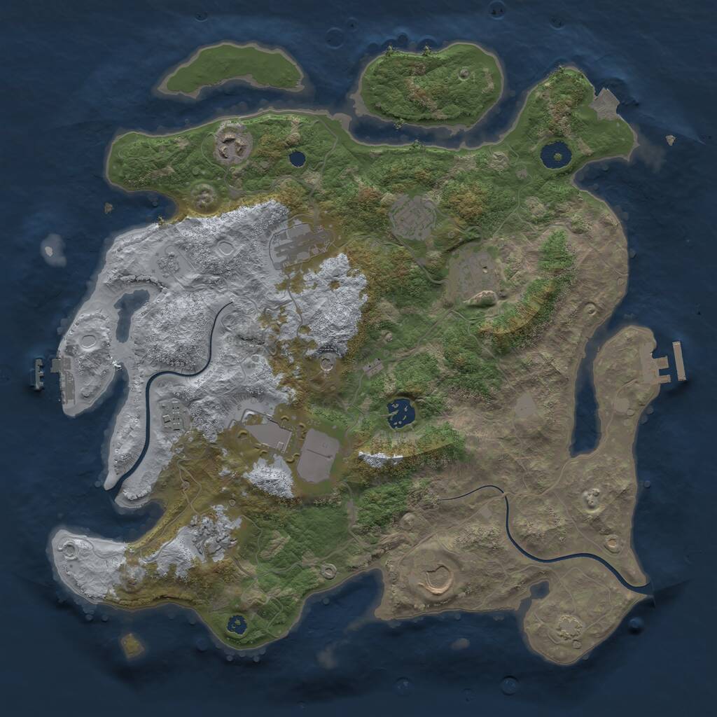 Rust Map: Procedural Map, Size: 3700, Seed: 1718804988, 15 Monuments