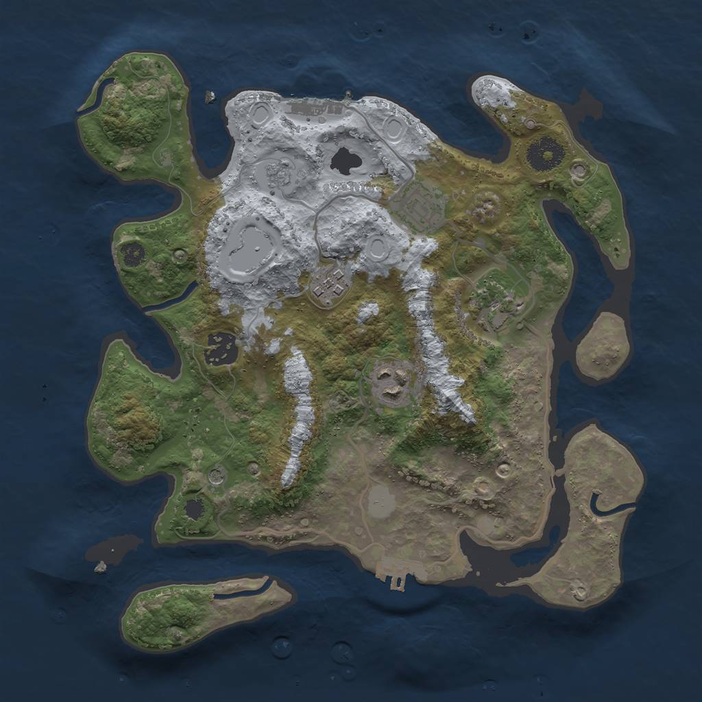 Rust Map: Procedural Map, Size: 3000, Seed: 111894877, 14 Monuments