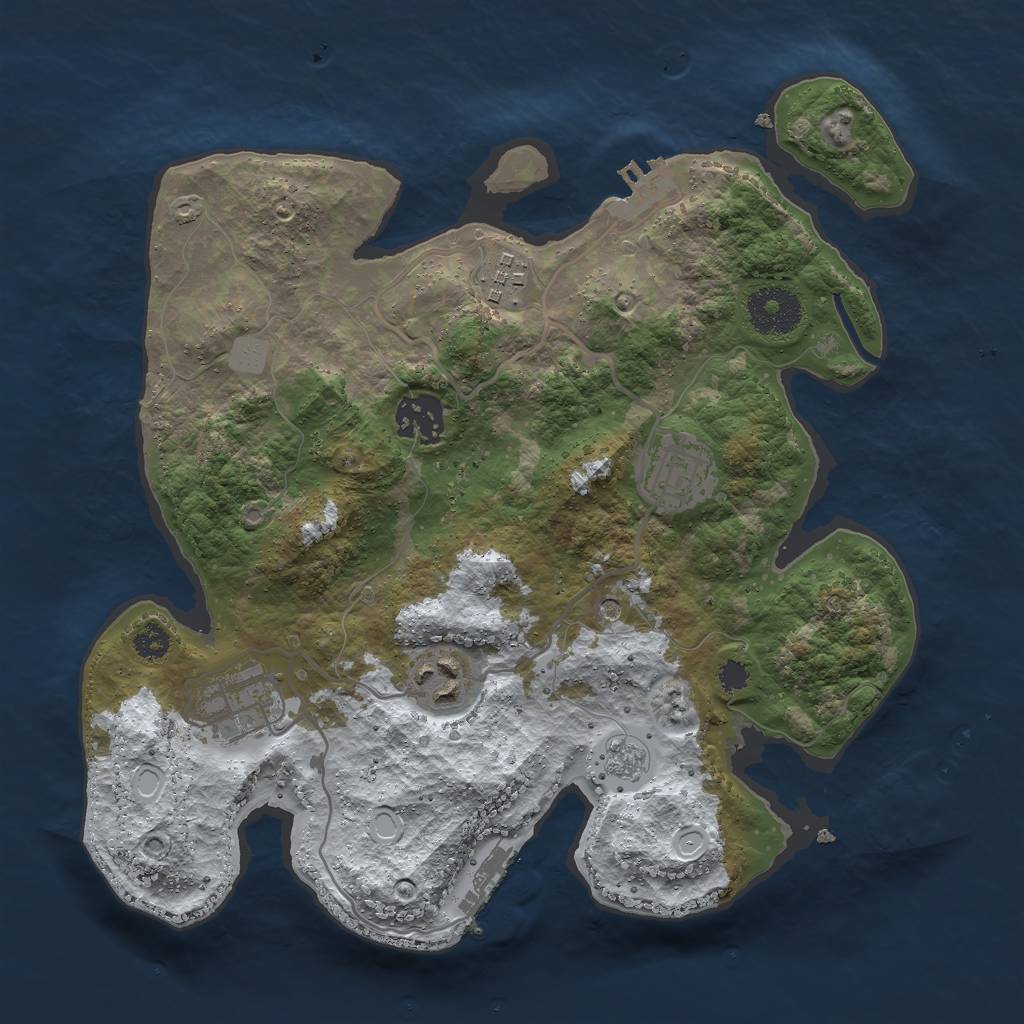 Rust Map: Procedural Map, Size: 3000, Seed: 21869, 14 Monuments