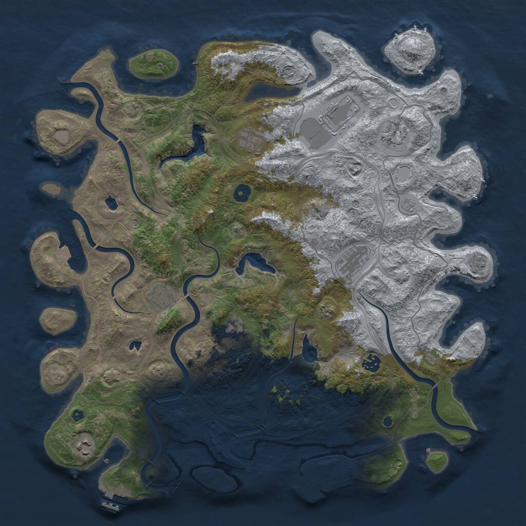 Rust Map: Procedural Map, Size: 4500, Seed: 40000, 15 Monuments