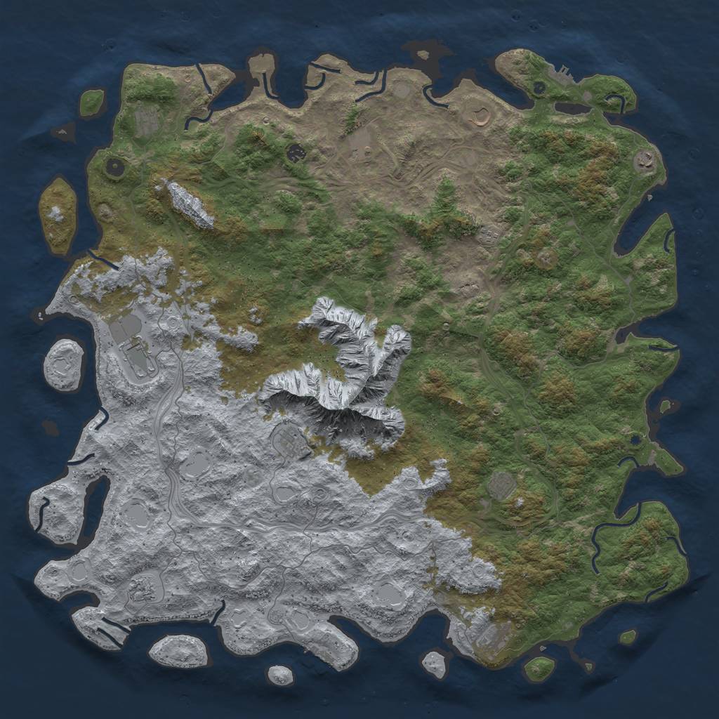 Rust Map: Procedural Map, Size: 6000, Seed: 5177920, 20 Monuments