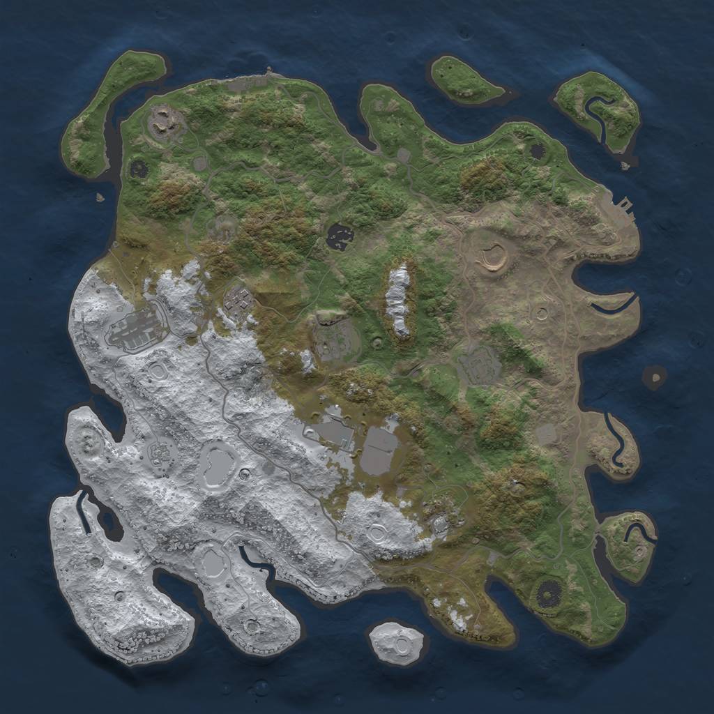 Rust Map: Procedural Map, Size: 4000, Seed: 79520, 18 Monuments
