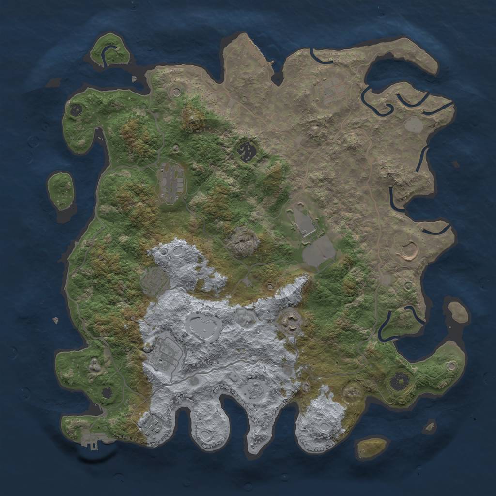 Rust Map: Procedural Map, Size: 4000, Seed: 941823615, 16 Monuments