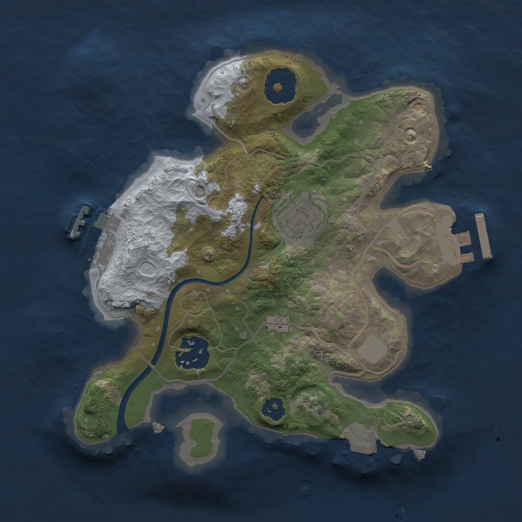 Rust Map: Procedural Map, Size: 2300, Seed: 12979, 5 Monuments