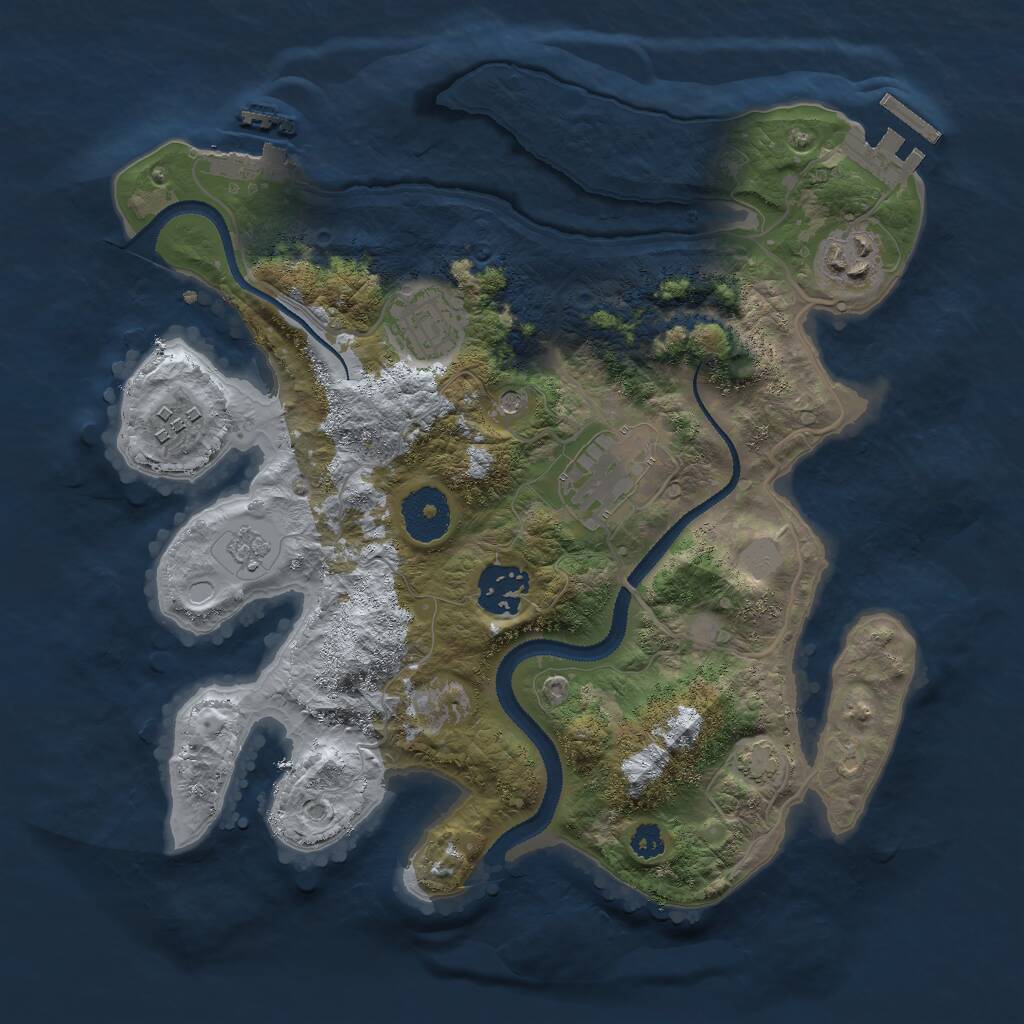 Rust Map: Procedural Map, Size: 3000, Seed: 22854, 11 Monuments