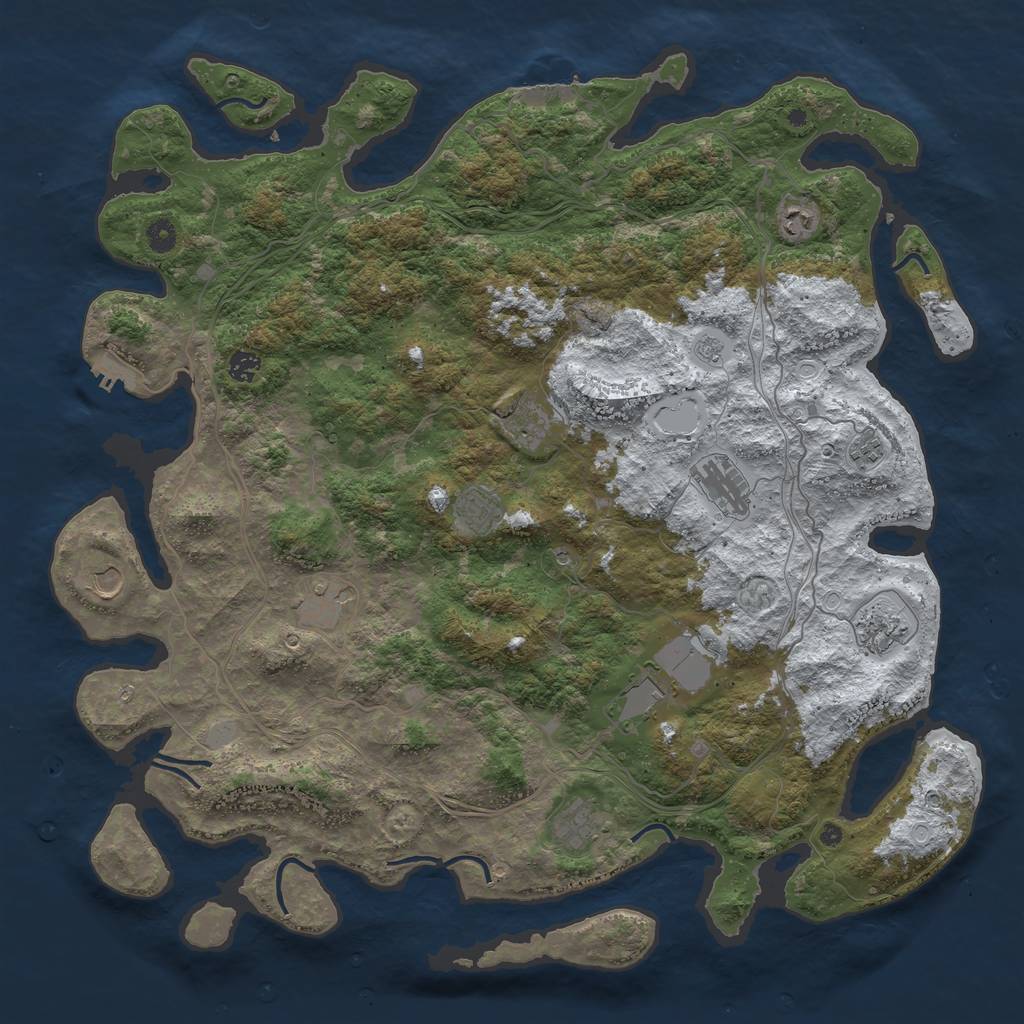 Rust Map: Procedural Map, Size: 4800, Seed: 30162321, 20 Monuments