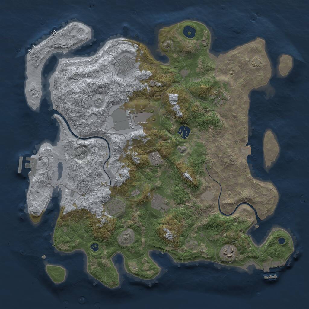 Rust Map: Procedural Map, Size: 3750, Seed: 5548904, 12 Monuments