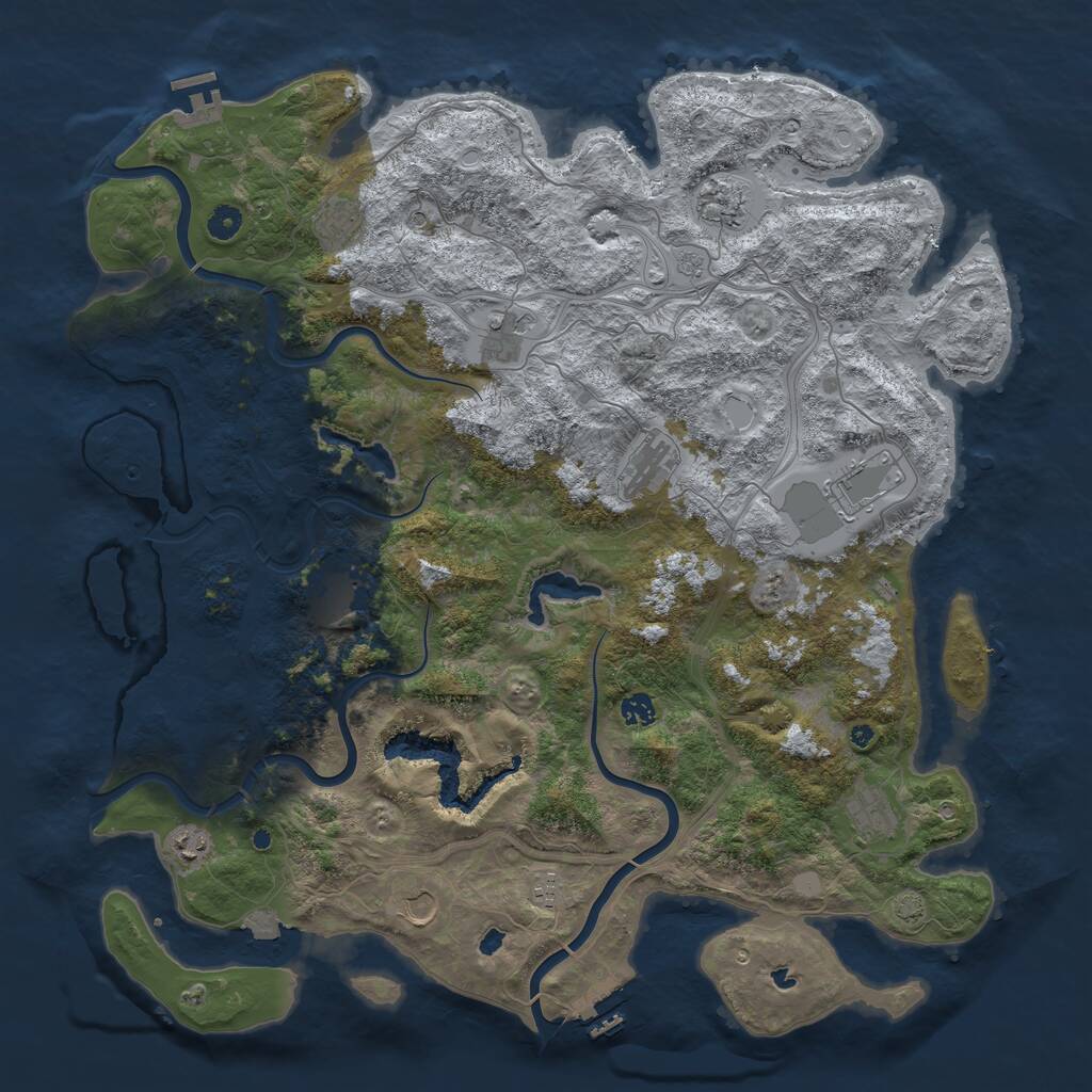 Rust Map: Procedural Map, Size: 4800, Seed: 101319820, 17 Monuments