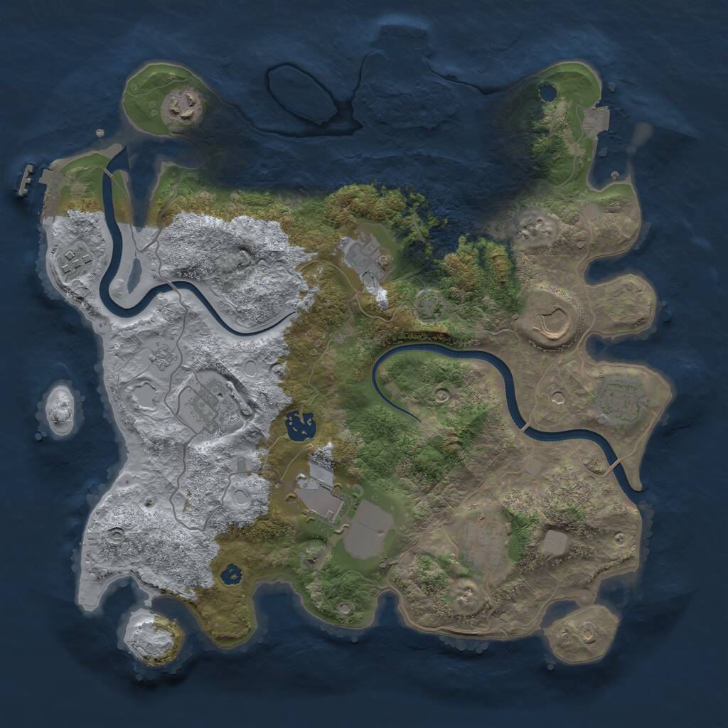 Rust Map: Procedural Map, Size: 3500, Seed: 331446713, 15 Monuments