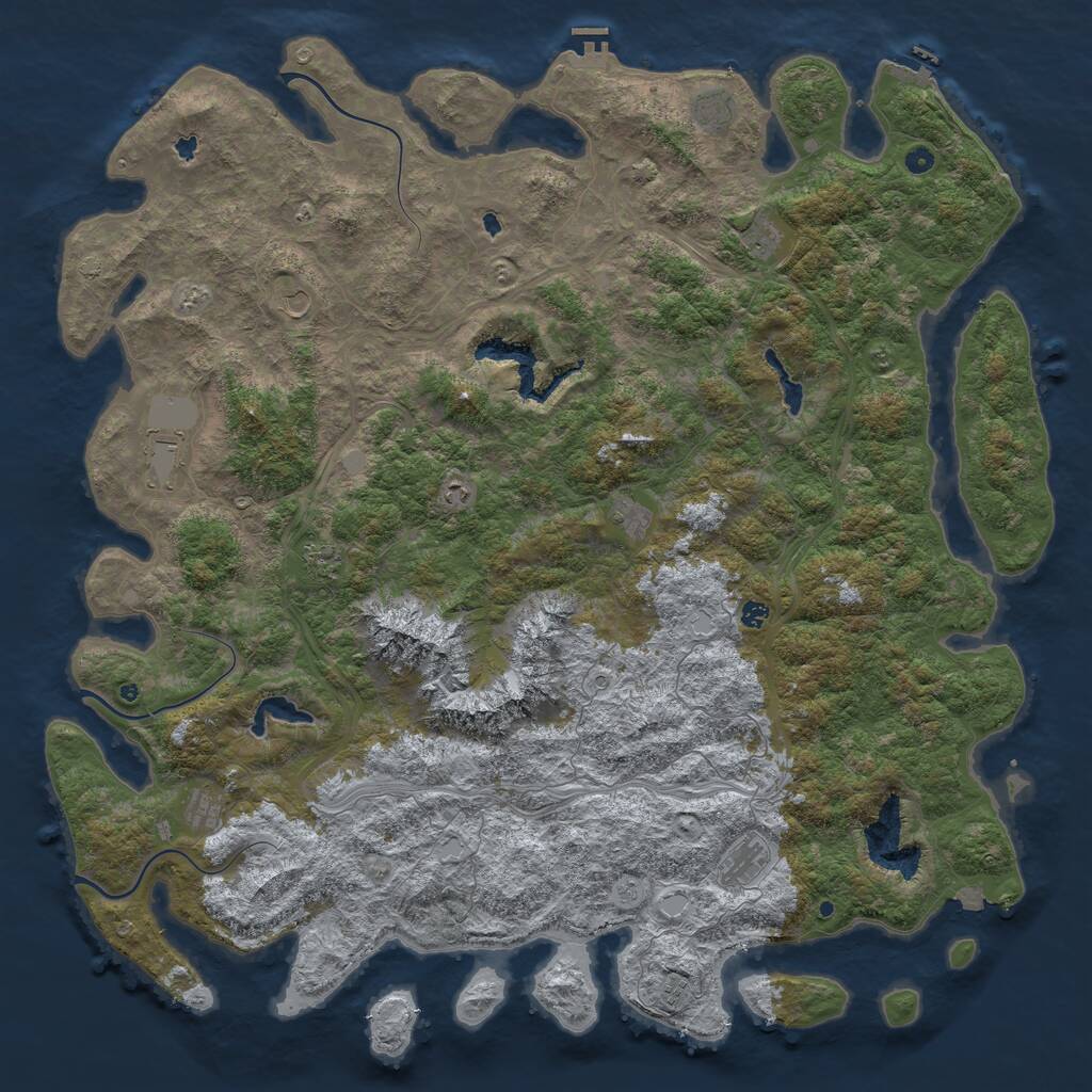 Rust Map: Procedural Map, Size: 6000, Seed: 771401038, 17 Monuments
