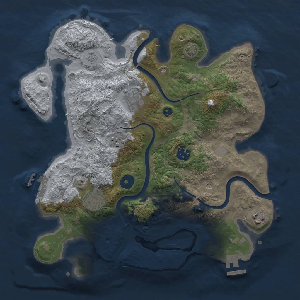 Rust Map: Procedural Map, Size: 3200, Seed: 12979, 11 Monuments