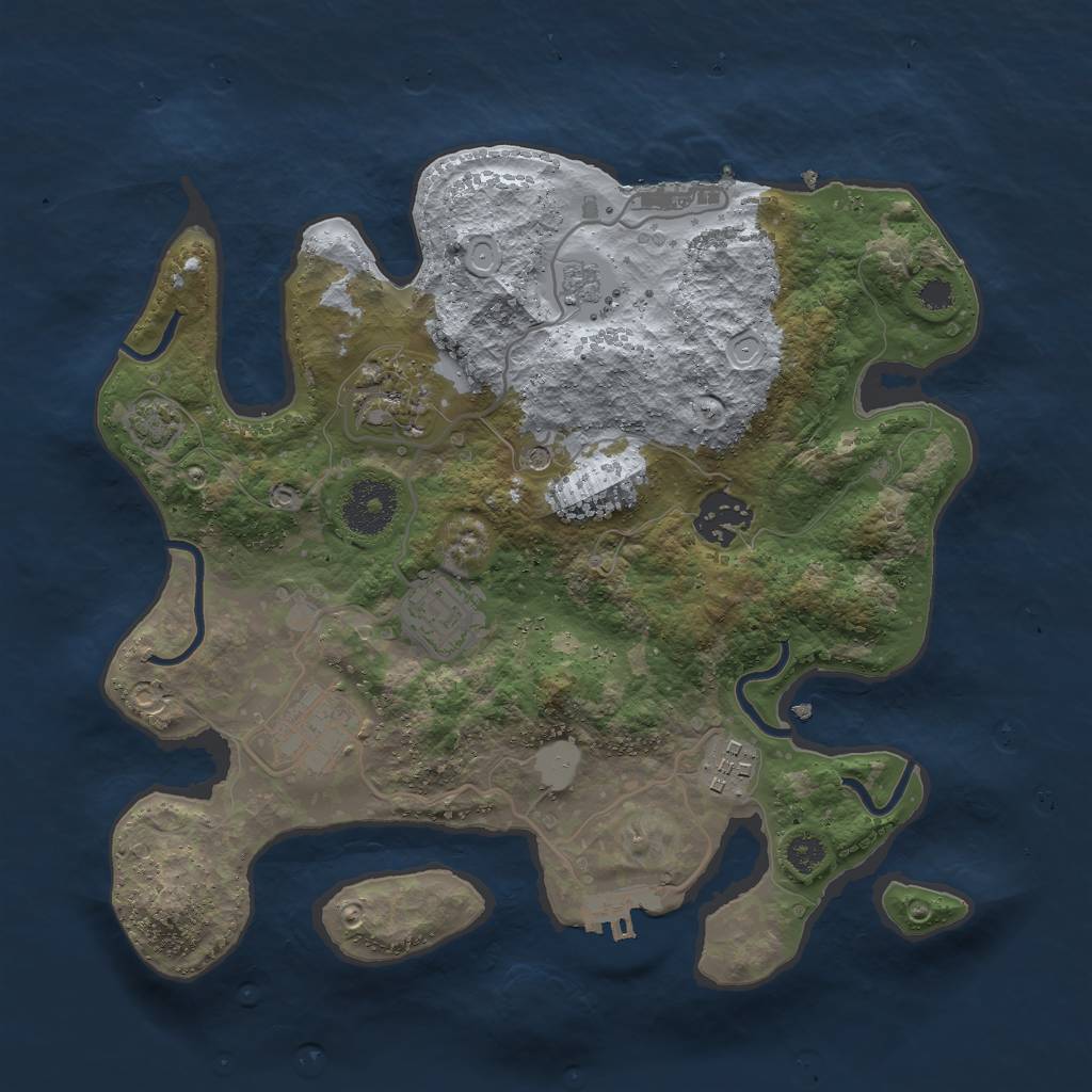 Rust Map: Procedural Map, Size: 3000, Seed: 17159, 13 Monuments
