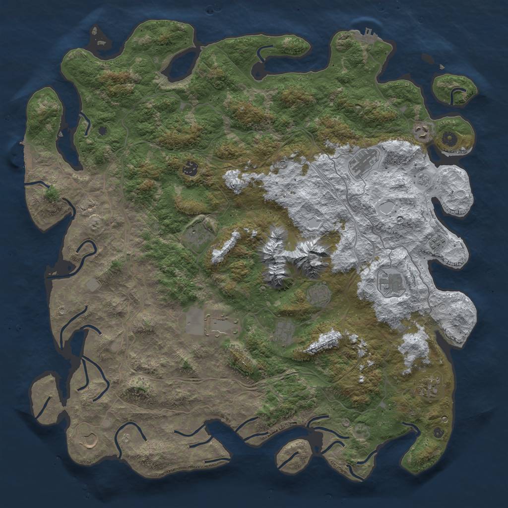 Rust Map: Procedural Map, Size: 5000, Seed: 27295, 20 Monuments