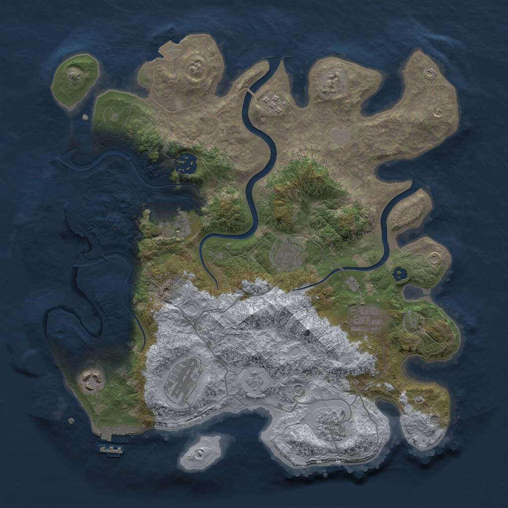 Rust Map: Procedural Map, Size: 3500, Seed: 618850752, 14 Monuments