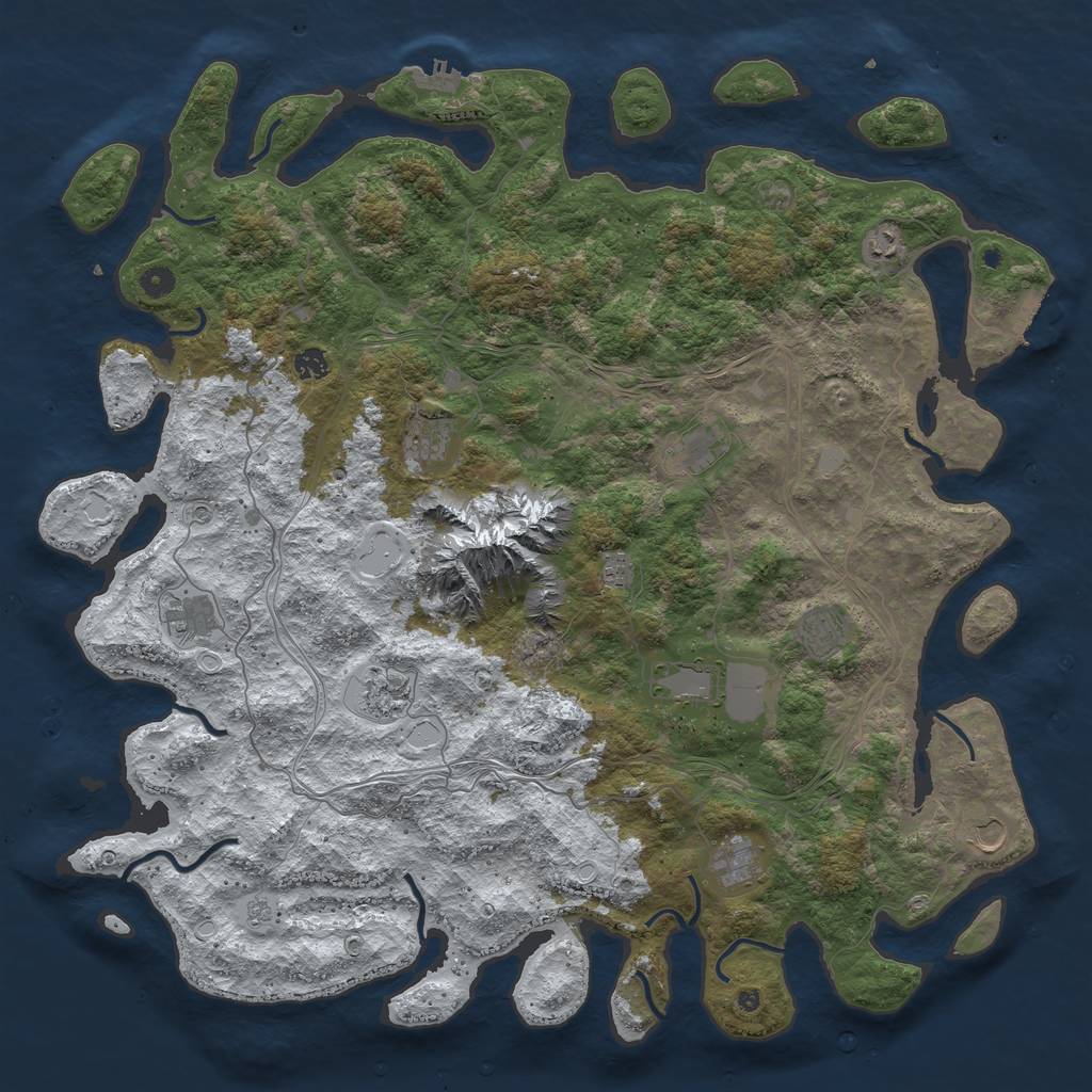 Rust Map: Procedural Map, Size: 5000, Seed: 42549, 20 Monuments