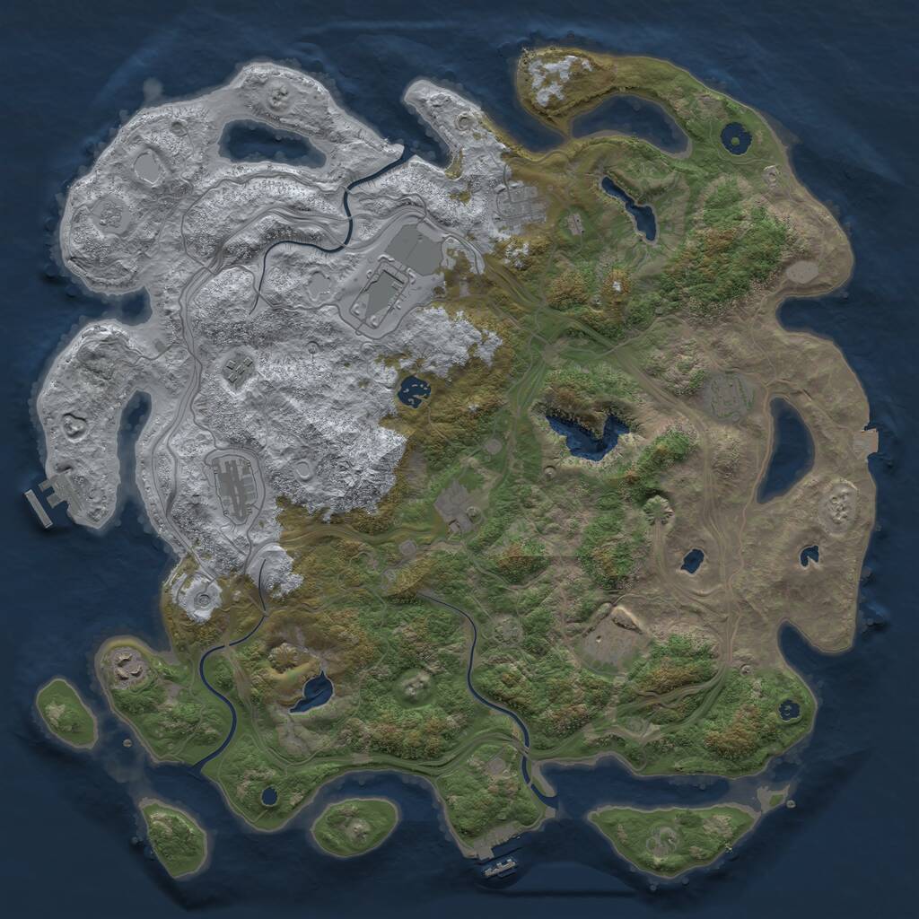 Rust Map: Procedural Map, Size: 4500, Seed: 14835, 15 Monuments