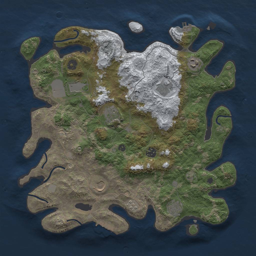 Rust Map: Procedural Map, Size: 3700, Seed: 1149417, 18 Monuments