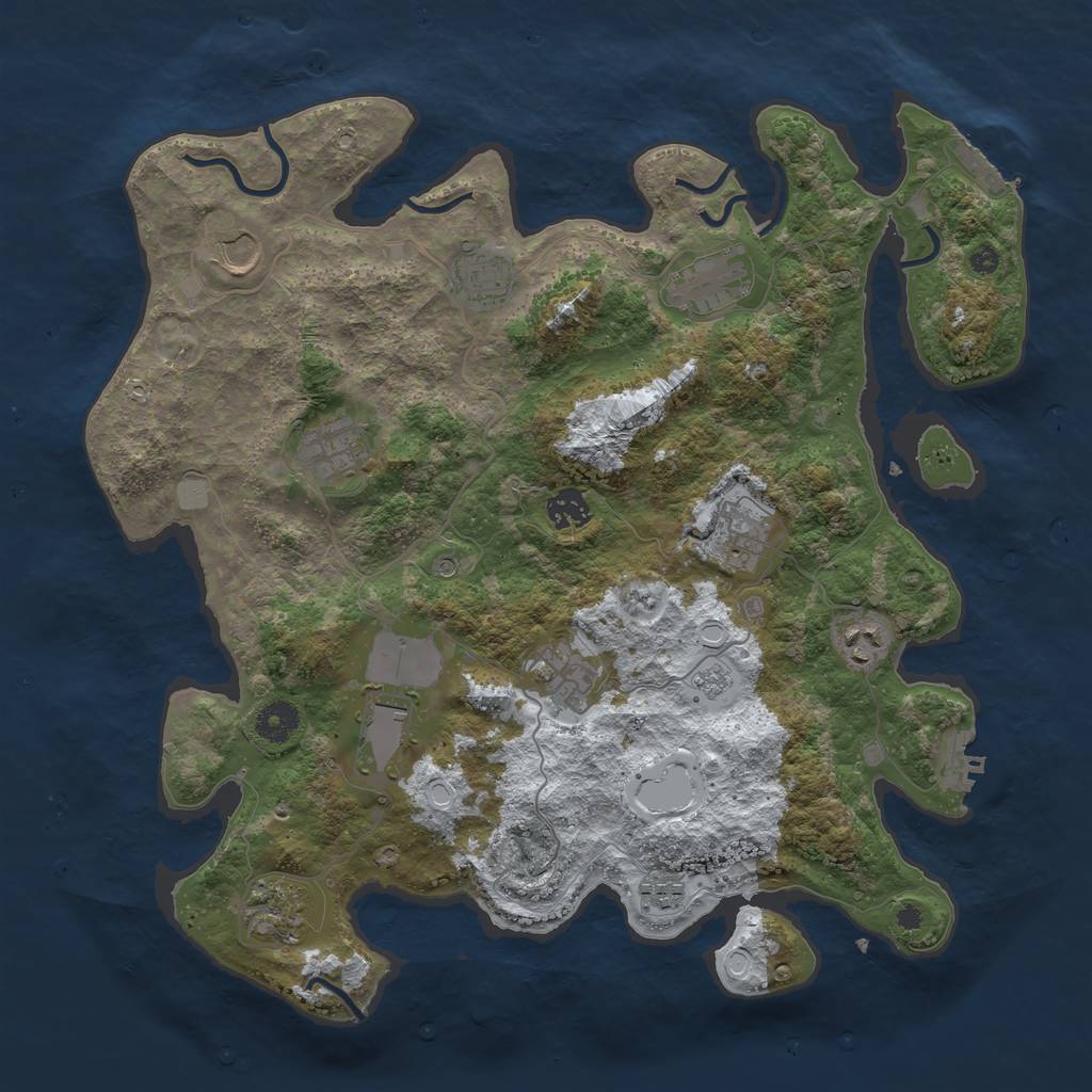 Rust Map: Procedural Map, Size: 3900, Seed: 533214701, 20 Monuments