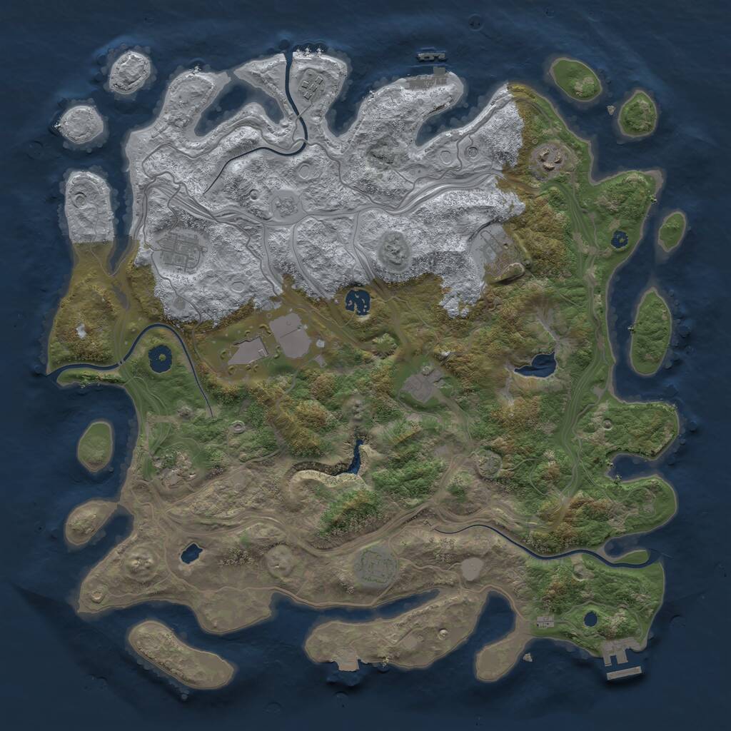Rust Map: Procedural Map, Size: 4250, Seed: 141800799, 15 Monuments