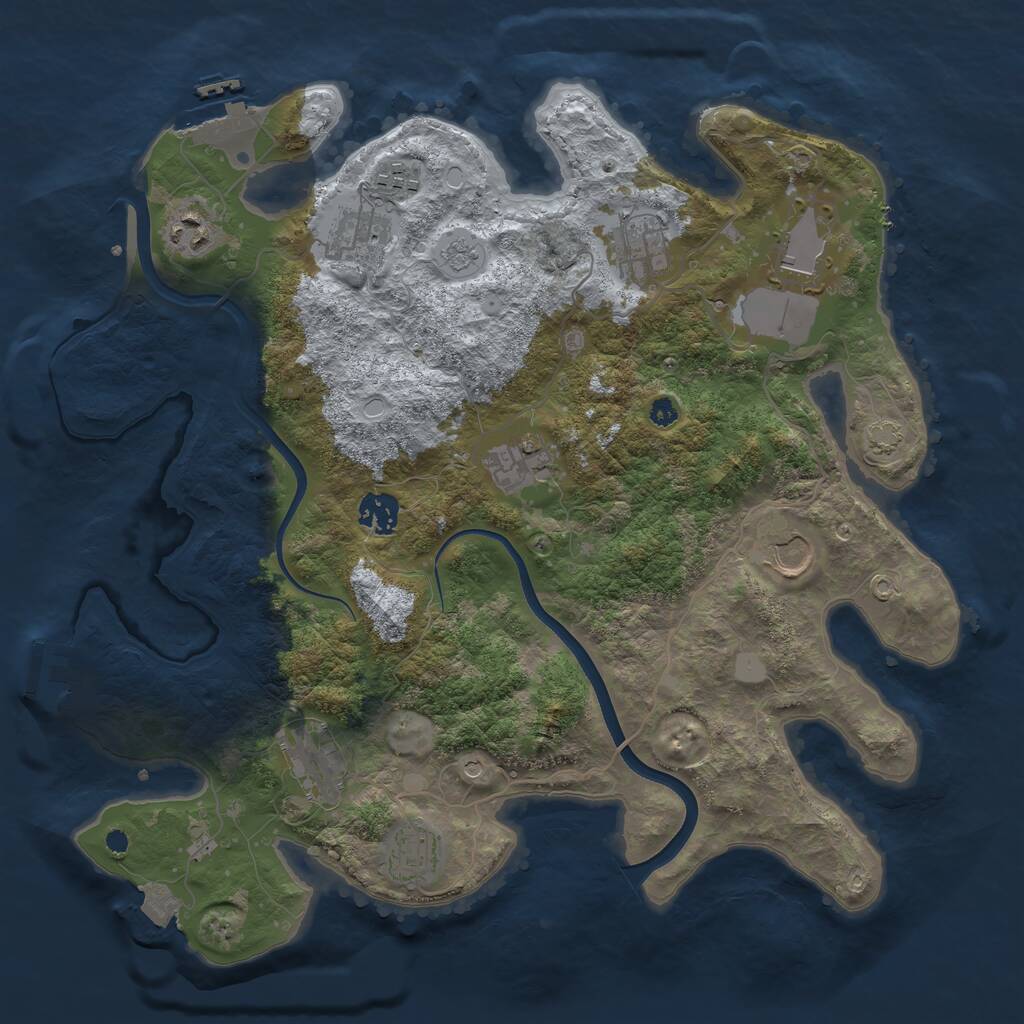 Rust Map: Procedural Map, Size: 3700, Seed: 1540951892, 16 Monuments