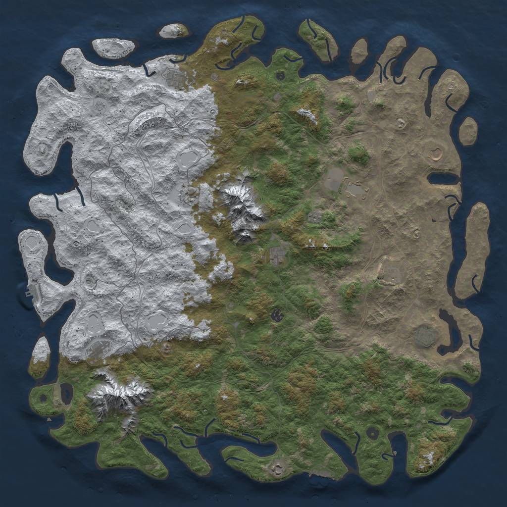 Rust Map: Procedural Map, Size: 6000, Seed: 76896876, 20 Monuments