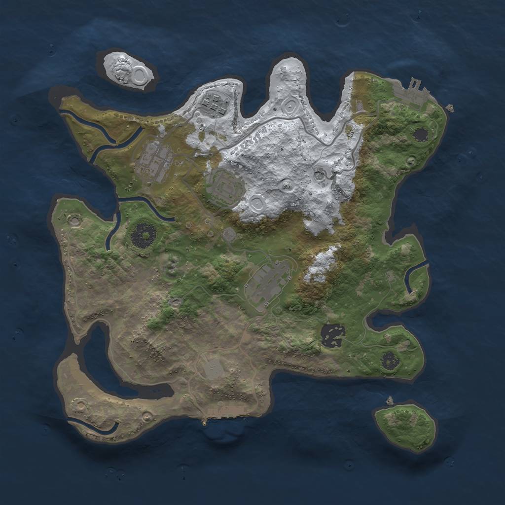 Rust Map: Procedural Map, Size: 3000, Seed: 4931, 13 Monuments