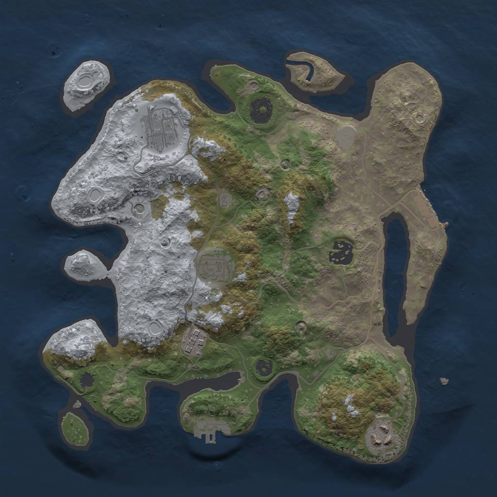 Rust Map: Procedural Map, Size: 3000, Seed: 27029, 13 Monuments