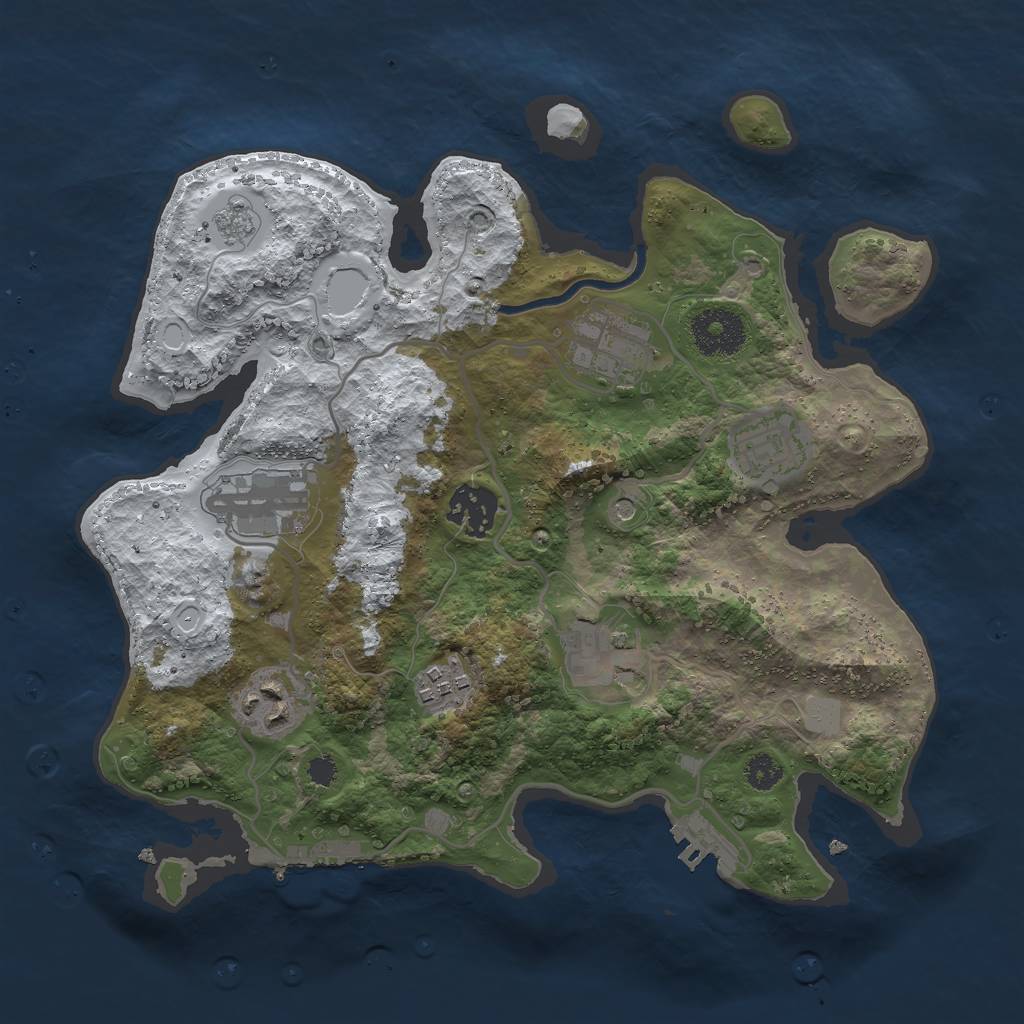 Rust Map: Procedural Map, Size: 3000, Seed: 2097450724, 16 Monuments