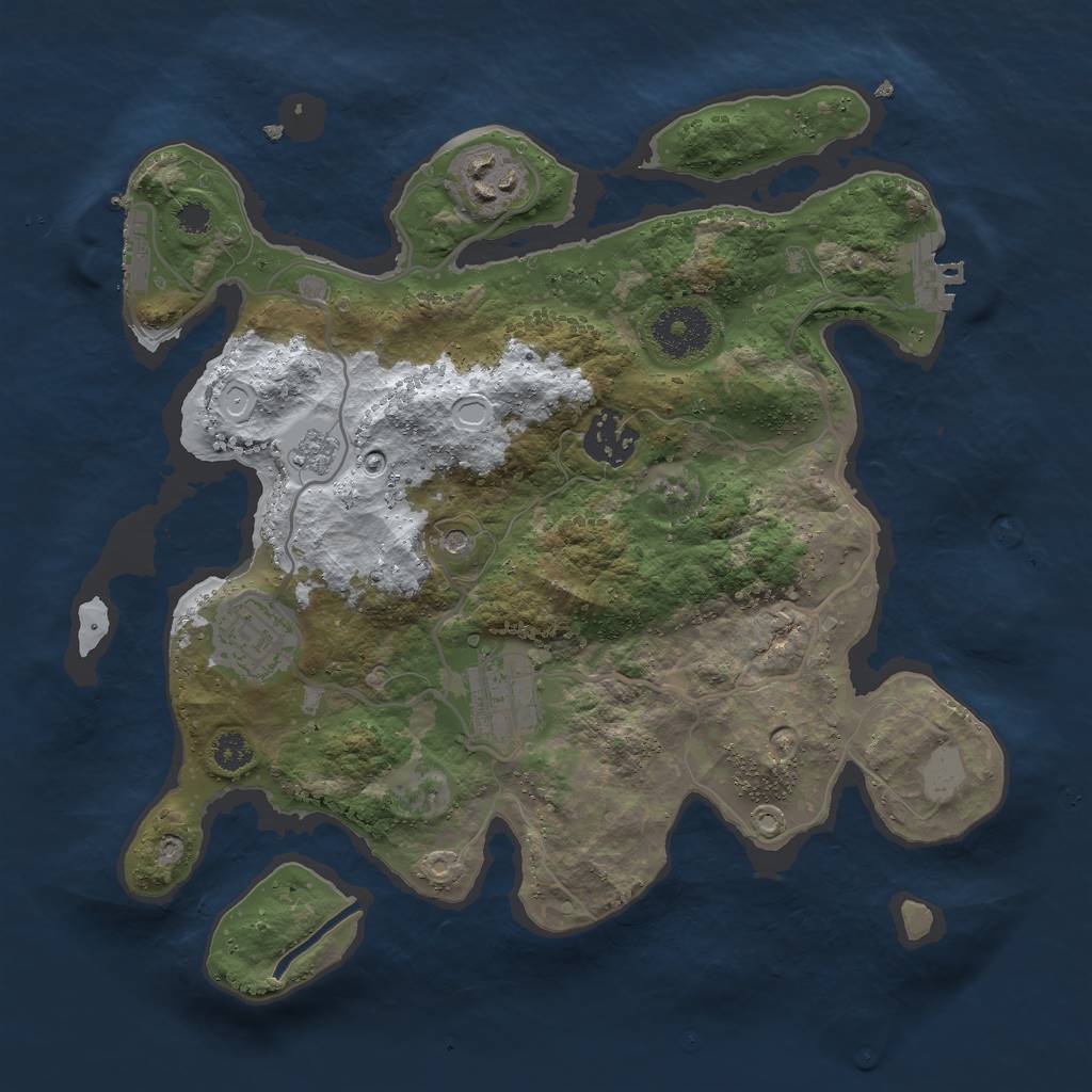 Rust Map: Procedural Map, Size: 3000, Seed: 750000, 13 Monuments