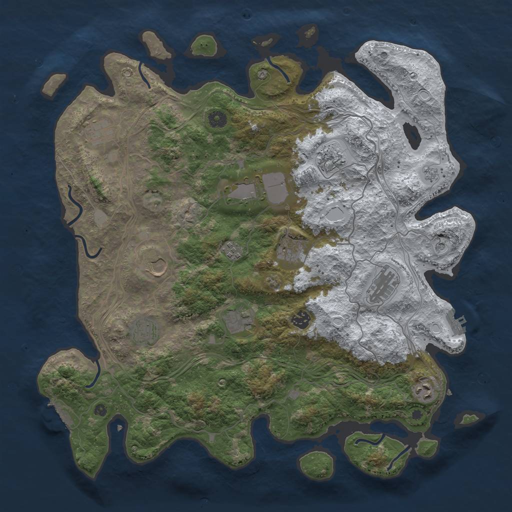 Rust Map: Procedural Map, Size: 4250, Seed: 432350111, 20 Monuments