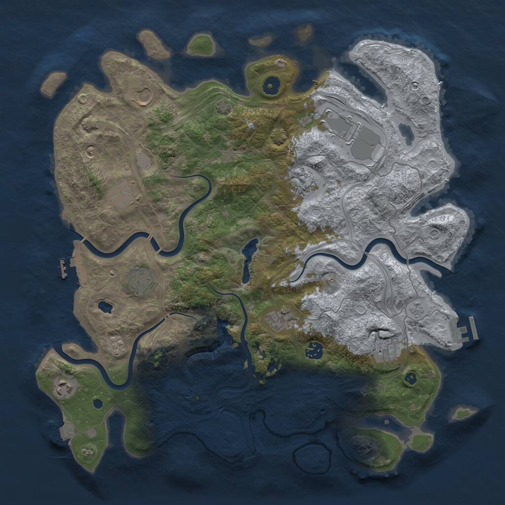 Rust Map: Procedural Map, Size: 4250, Seed: 432350111, 16 Monuments