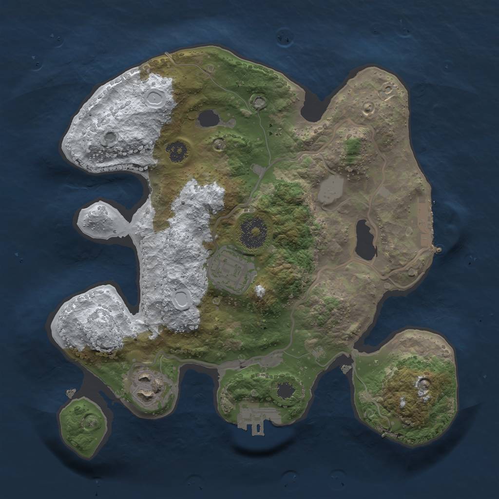 Rust Map: Procedural Map, Size: 2500, Seed: 27029, 9 Monuments