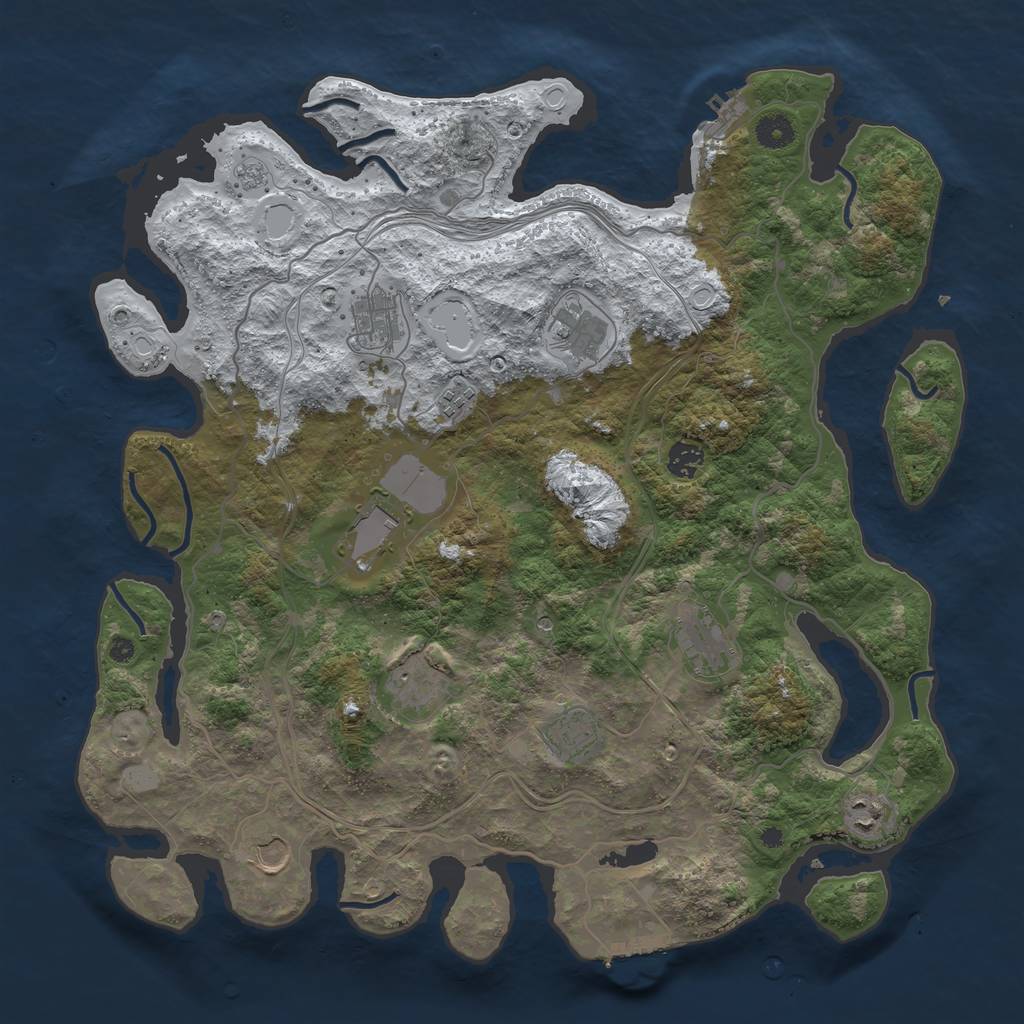 Rust Map: Procedural Map, Size: 4250, Seed: 1481095743, 19 Monuments