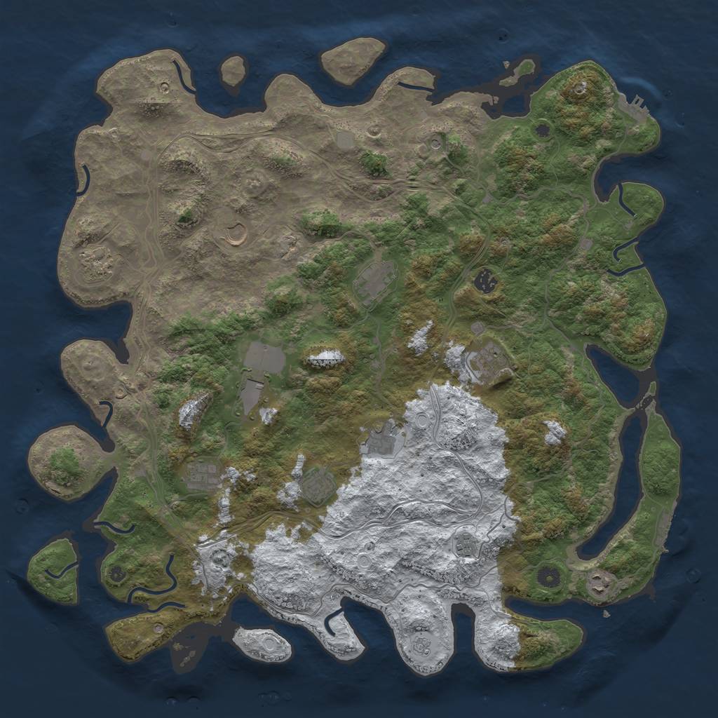 Rust Map: Procedural Map, Size: 4800, Seed: 678497377, 20 Monuments