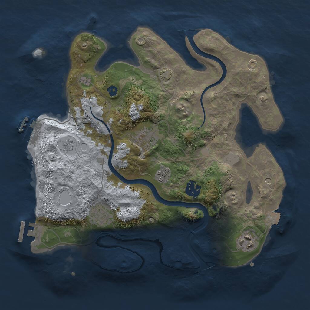 Rust Map: Procedural Map, Size: 3000, Seed: 372926676, 11 Monuments