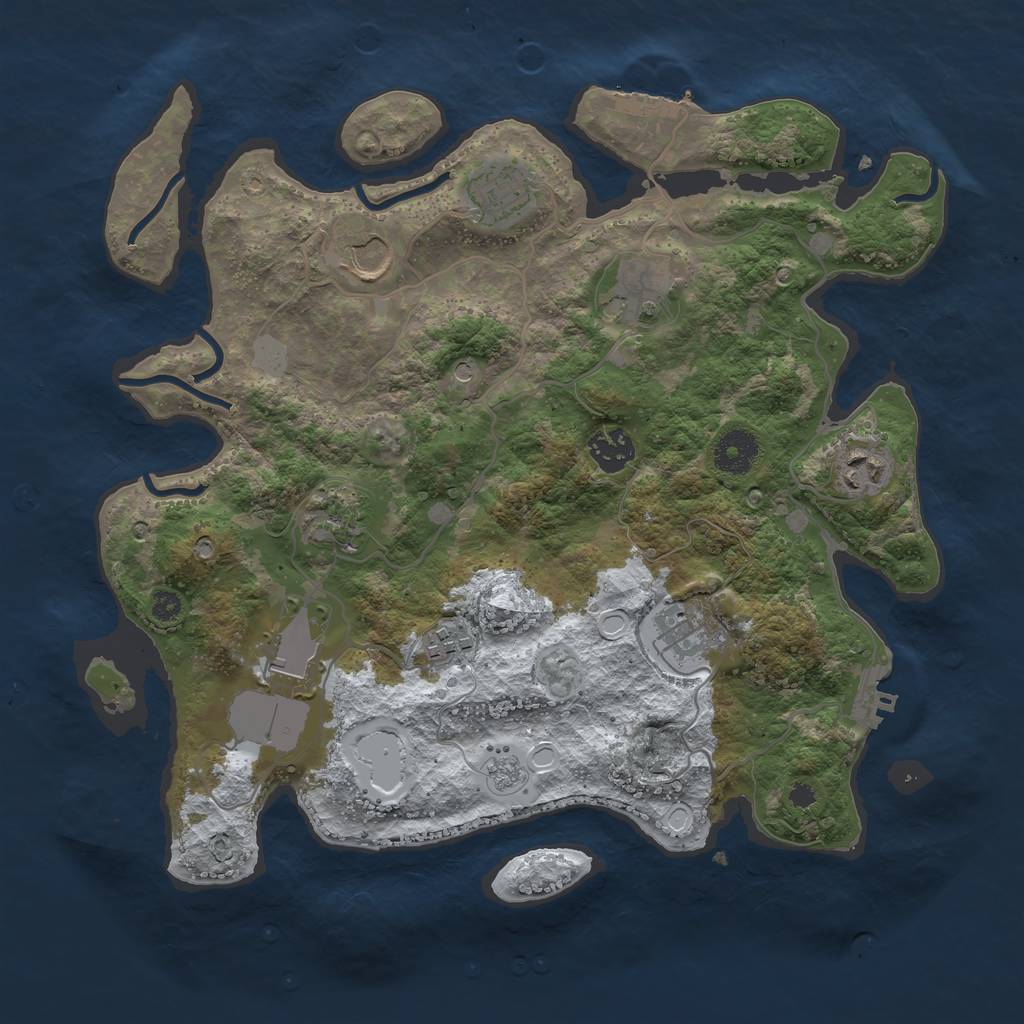 Rust Map: Procedural Map, Size: 3500, Seed: 1559446683, 18 Monuments