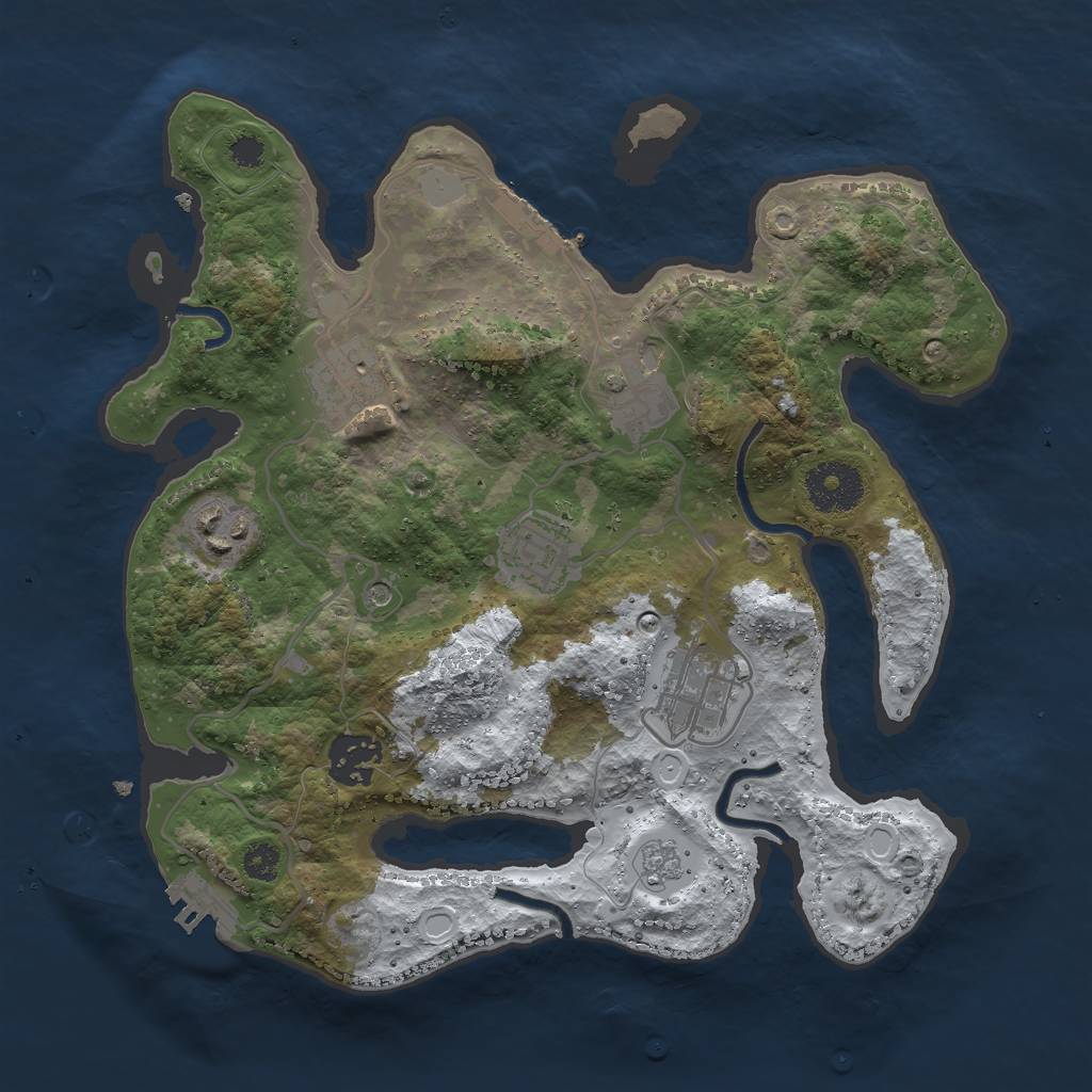 Rust Map: Procedural Map, Size: 3000, Seed: 1972593169, 15 Monuments