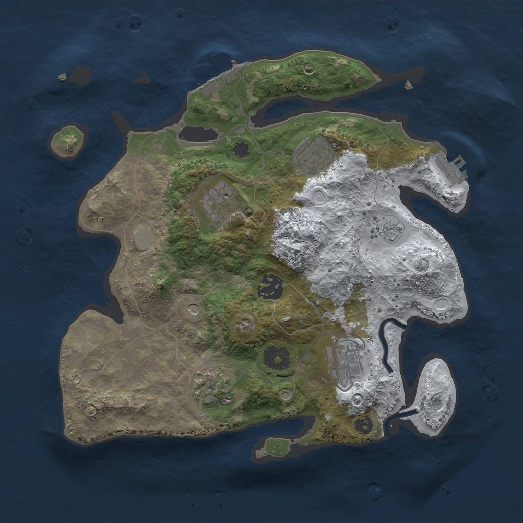 Rust Map: Procedural Map, Size: 3000, Seed: 12494, 14 Monuments