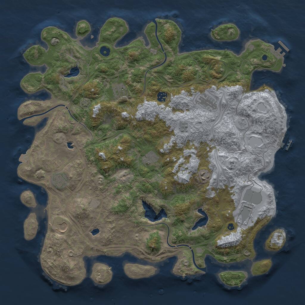 Rust Map: Procedural Map, Size: 4500, Seed: 3121127, 15 Monuments
