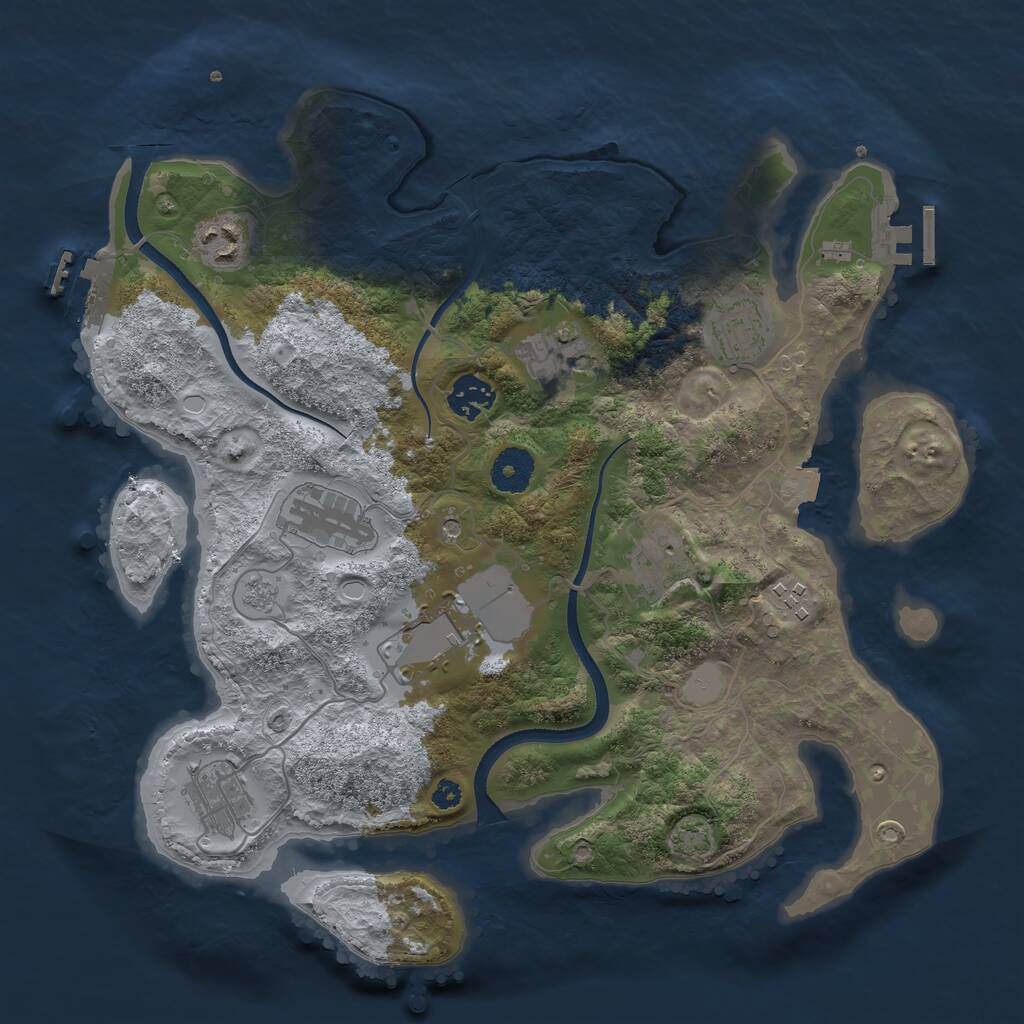 Rust Map: Procedural Map, Size: 3500, Seed: 196106058, 15 Monuments