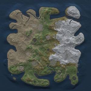 Thumbnail Rust Map: Procedural Map, Size: 3700, Seed: 18014017, 18 Monuments