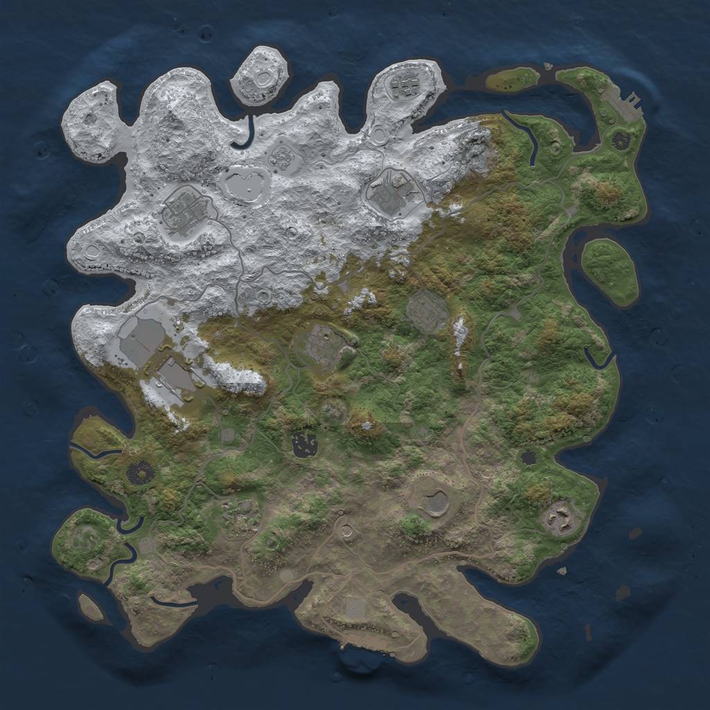 Rust Map: Procedural Map, Size: 4000, Seed: 1146443, 19 Monuments
