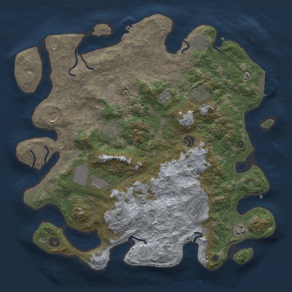 Rust Map: Procedural Map, Size: 4000, Seed: 1388432, 16 Monuments