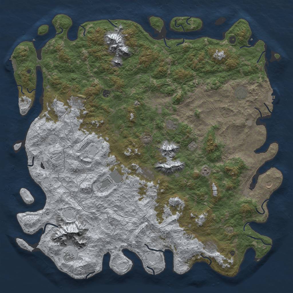 Rust Map: Procedural Map, Size: 6000, Seed: 67899170, 20 Monuments