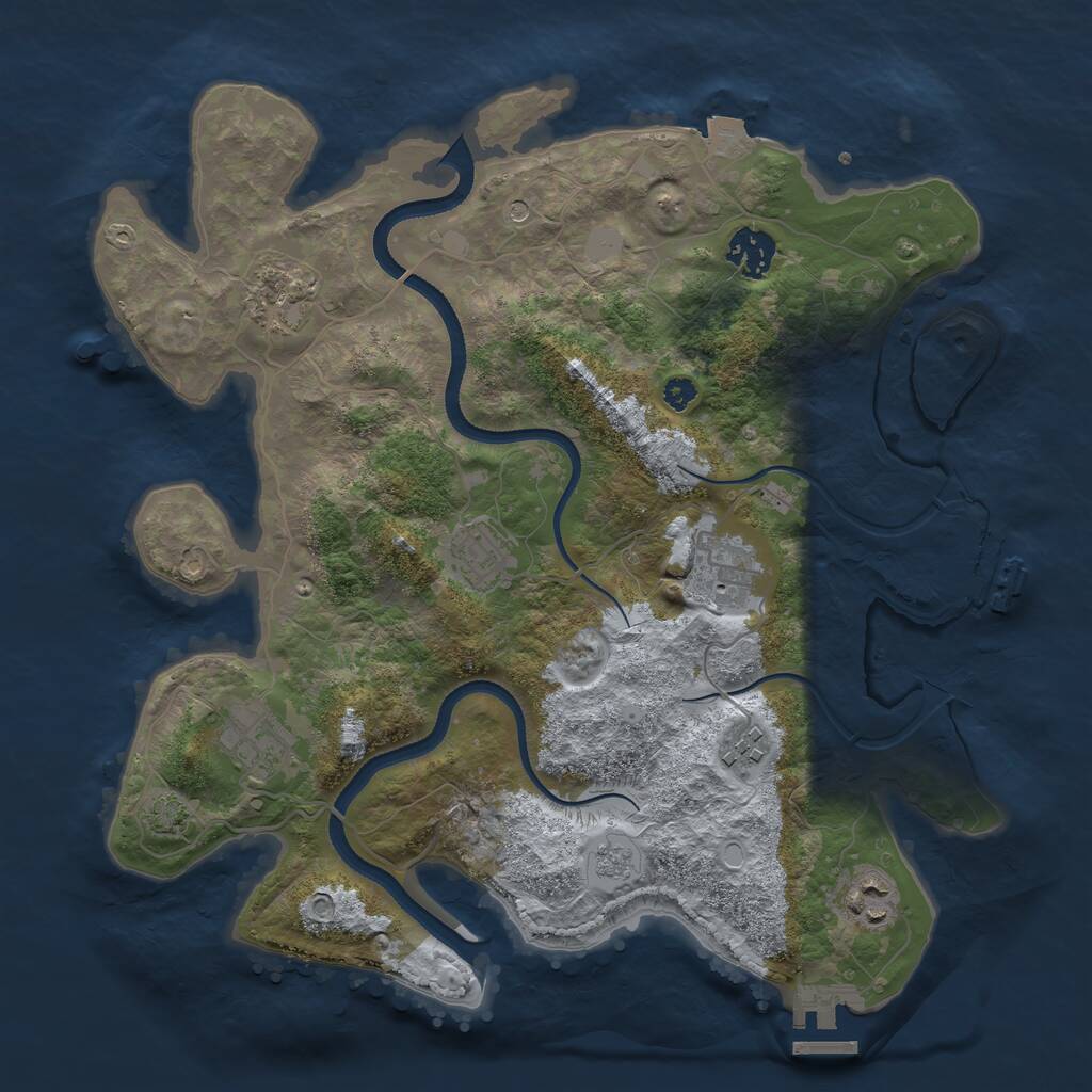 Rust Map: Procedural Map, Size: 3400, Seed: 1344989365, 13 Monuments