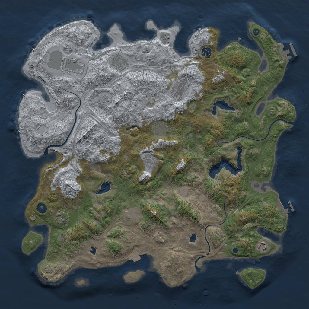 Rust Map: Procedural Map, Size: 4500, Seed: 2271976, 16 Monuments